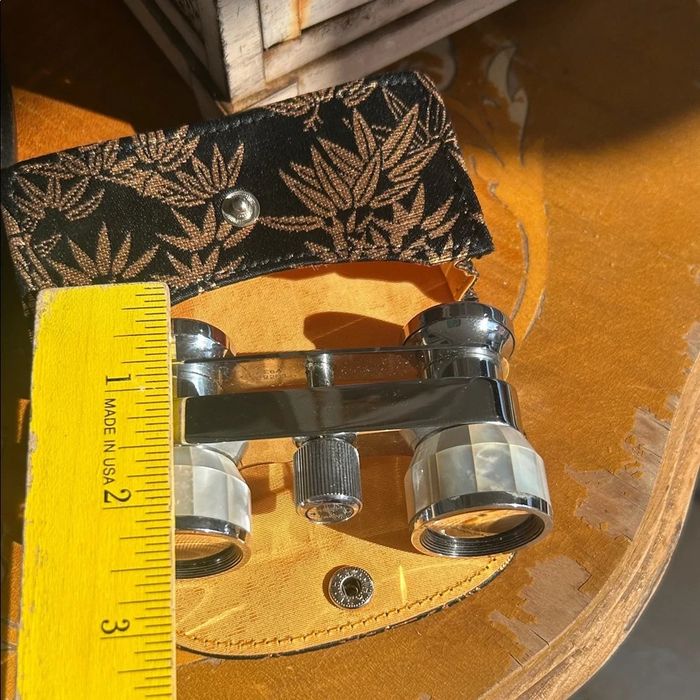 Vintage Opera Glasses with Floral Case
